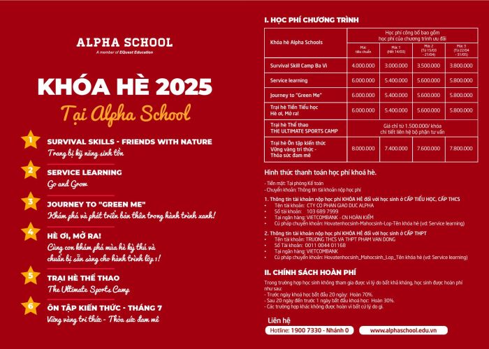 THÔNG BÁO TUYỂN SINH KHÓA HÈ 2025 TẠI ALPHA SCHOOL 5 news 0.308298001737017430